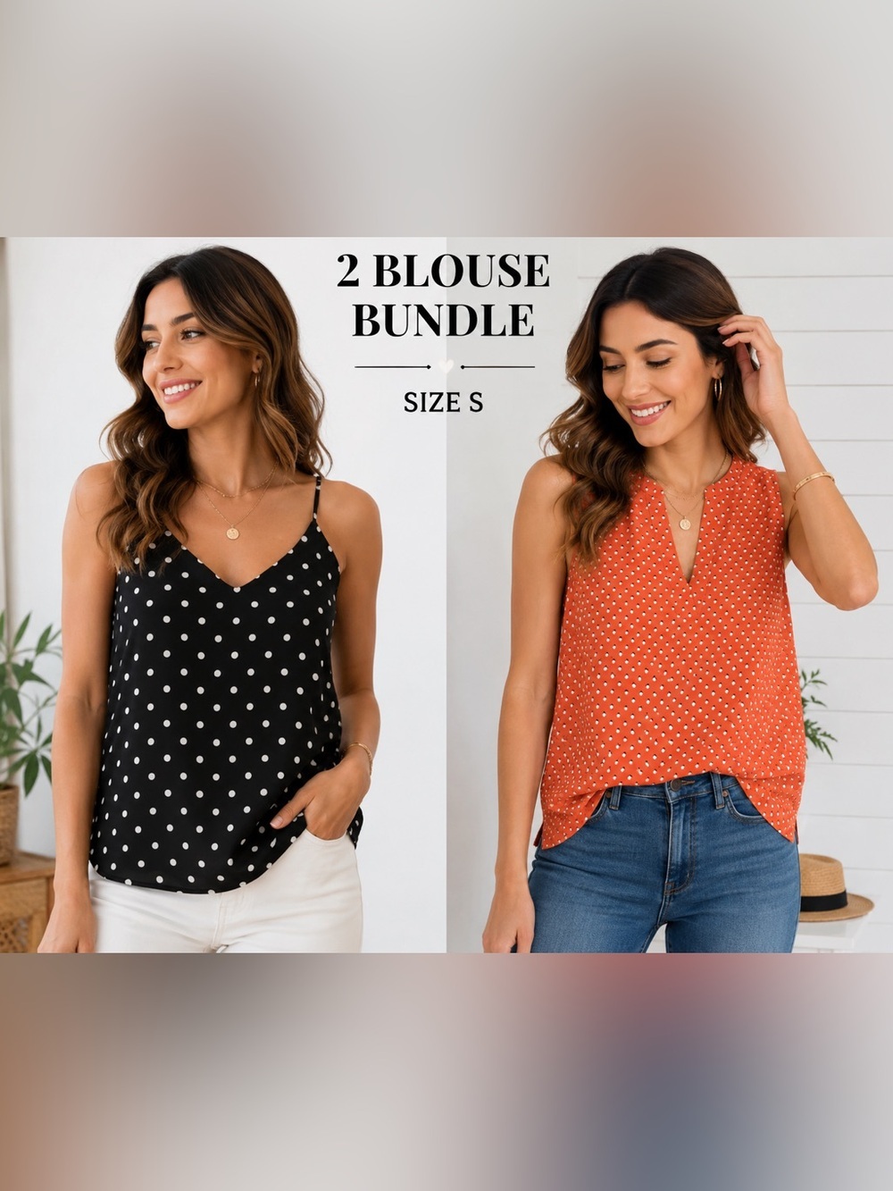 Blouse Bundle Size S | Adrianna Papell & Fashion Nova Polka Dot Tops